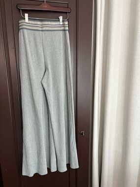 Anthropologie Ett:twa Metallic Crepuscule pull on silver pants wide leg size S
